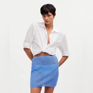 NWOT Madewell Crochet Cover-Up Mini Skirt - Medium - Navy Blue